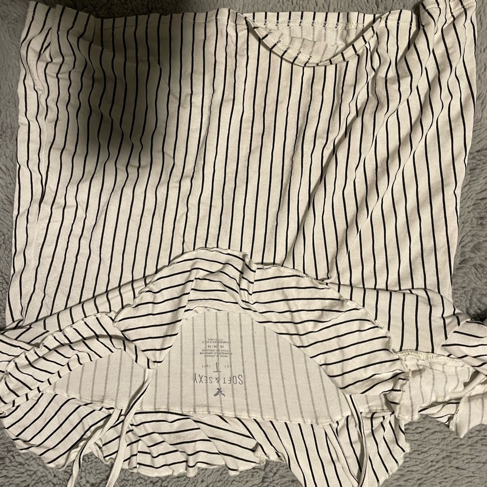 White shirt with black stripes